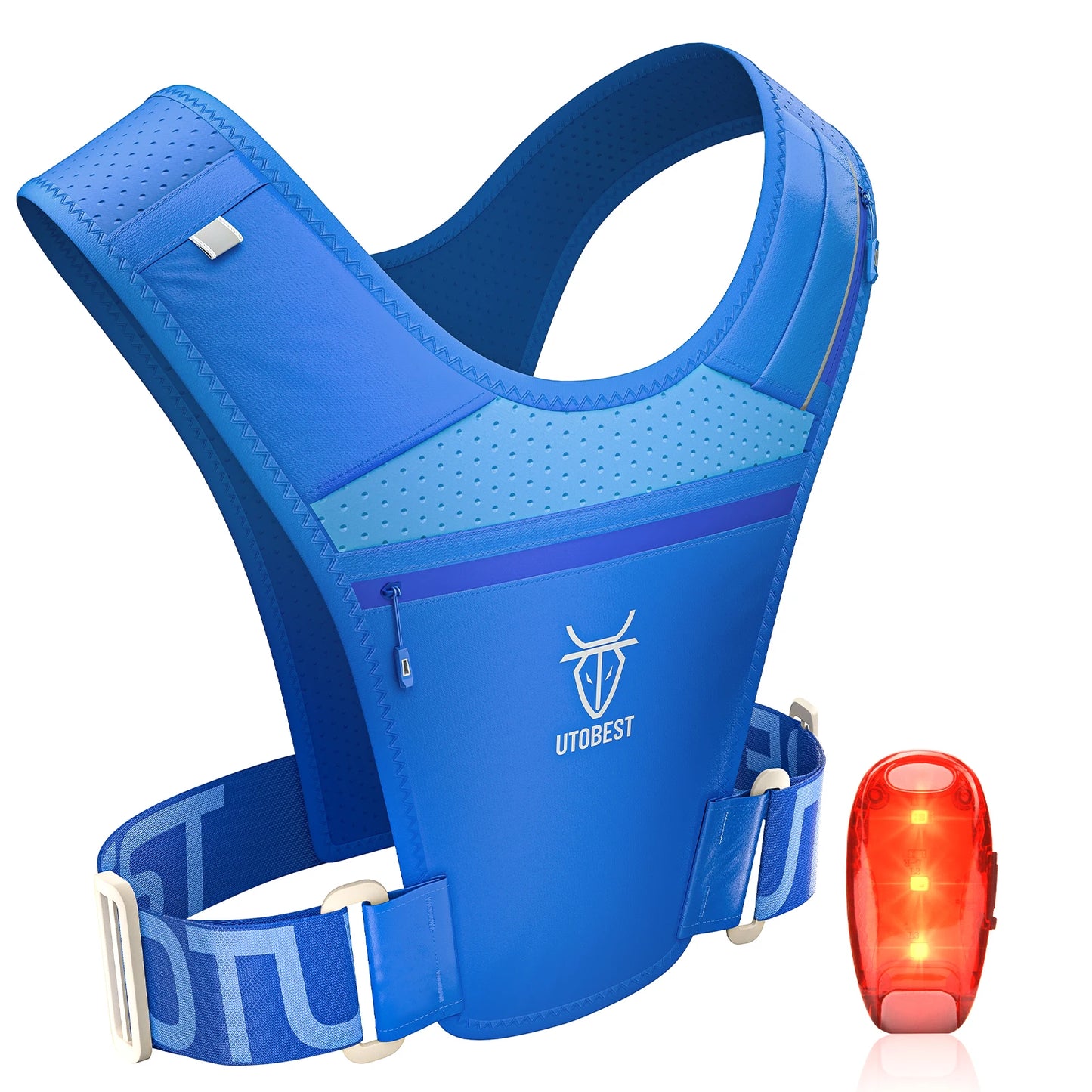 Lightweight Running Vest with Led Light Mobile Phone Bag for Training