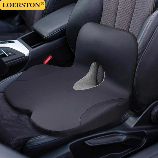 Memory Foam Seat Cushion and Lumbar Support Pillow Set