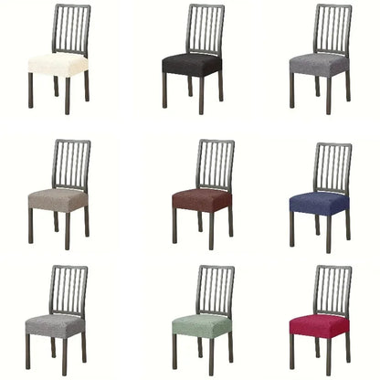 1PC Stretch Dining Chair Seat Cover Jacquard Solid Color Chairs Covers Removable Anti-Dust Chair Cushion Slipcovers Hotel Home