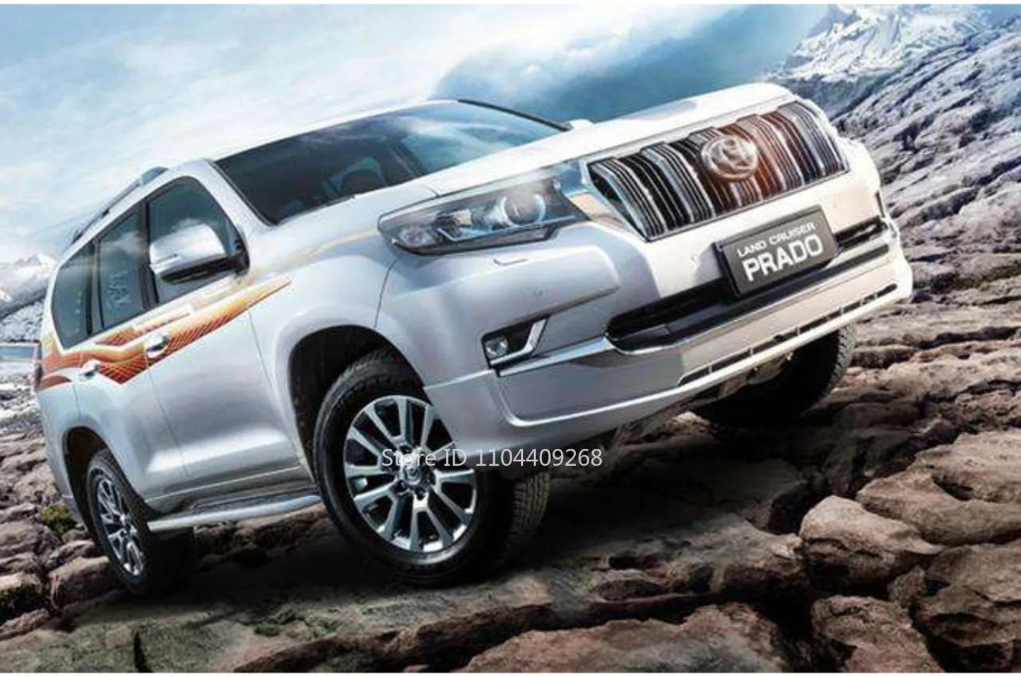 1:32 Scale Land Cruiser Prado Toy Police Car Model Metal Diecast Simulation Vehicles Pull Back Toys Collection Birthday Gifts