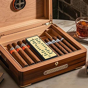 High-end Cigar Humidifier, Rectangular Cigar Humidifier Regulator with Manual Humidity Control Function, Keep Cigars Fresh