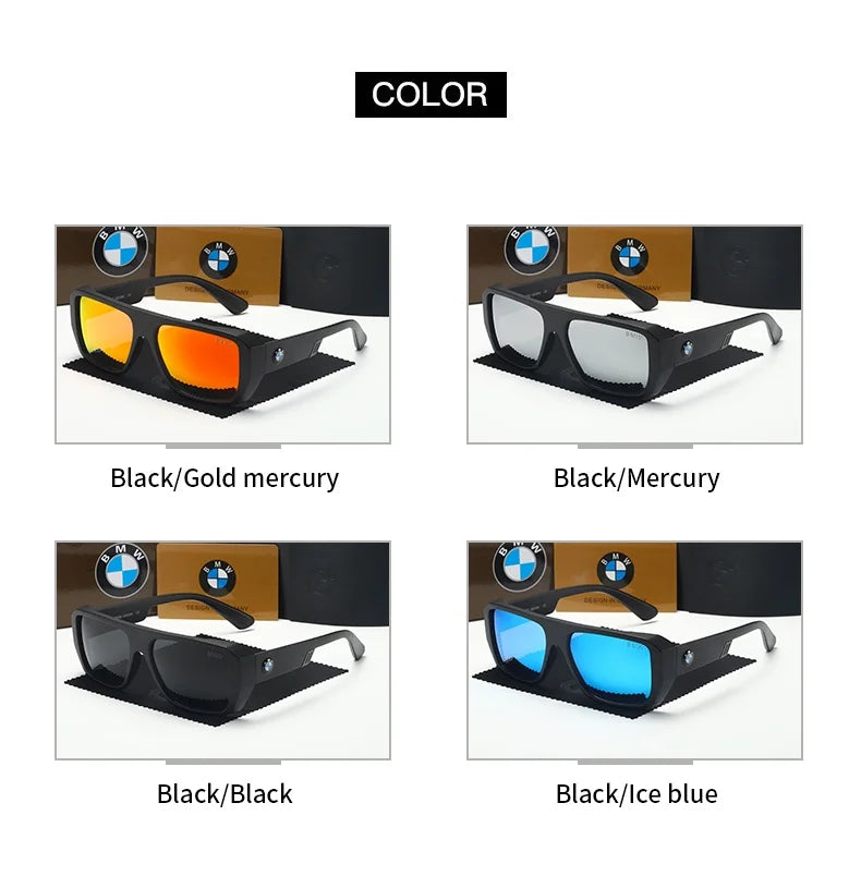 BWM Luxury Polarized Sunglasses Men UV Anti-Glare Driving Cycling Fishing Outdoor Beach Hiking Sunglasses Mirror Color Film