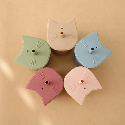 Baby Feeding Cup Cat Shape Bamboo Silicone Sippy Cups Safe Leakproof Children Learning Drinking Sippy Cup Kids Birthday Gifts