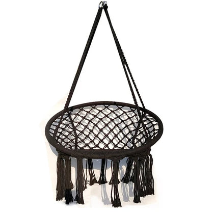 150KG Patio Garden Hammocks Rack Set Hanging Hammock Swing Cotton Rope Chair Iron Stand Indoor Camping Outdoor Furniture