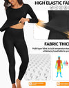 Thermal Underwear Black  for Women Long Johns Base Layer Cold Weather Top Bottom Ultra-Soft Women's Underwear Set