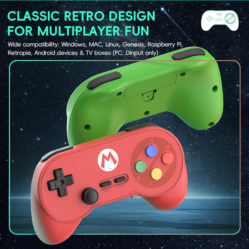 PC07 Retro Wireless Gamepad with Dual Receiver, 2.4GHz Classic Controller for PC, Android & Arcade Emulators