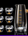 Diamond Cutting Crystal Liquor Glasses Set With Wine Dispenser Vodka Shot Glass Wine Glasses Whiskey Spirits Sake Brandy Teacup