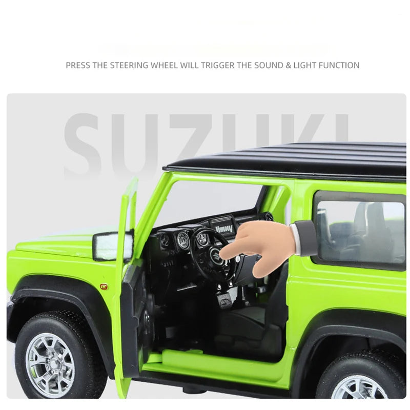 1:24 SUZUKI Jimny Alloy Car Model Diecasts Metal Off-Road Vehicles Car Model Simulation Sound and Light Collection Toy Gift