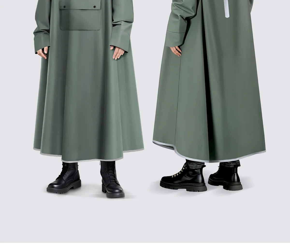 Full Length Waterproof Motorcycle Raincoat with Shoe Covers