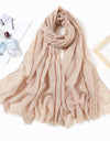 Cotton Hijabs Scarf Muslim Islamic Headscarf For Women Lady Soft Cotton Linen Tassel Sequins Islamic Hijab Shawl Wraps
