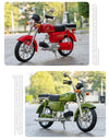 1/10 Scale Honda JiaLing JH-70 Alloy Classic Motorcycle Toys Diecast Simulation Metal Motorcycle Sound and Light Model
