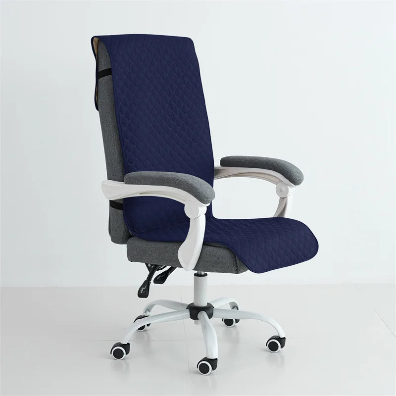 Office Chair Cover Anti-slip Long Boss Office Chairs Pad 1piece with Elastic Strap Swivel Computer Dust Armchair Slipcover