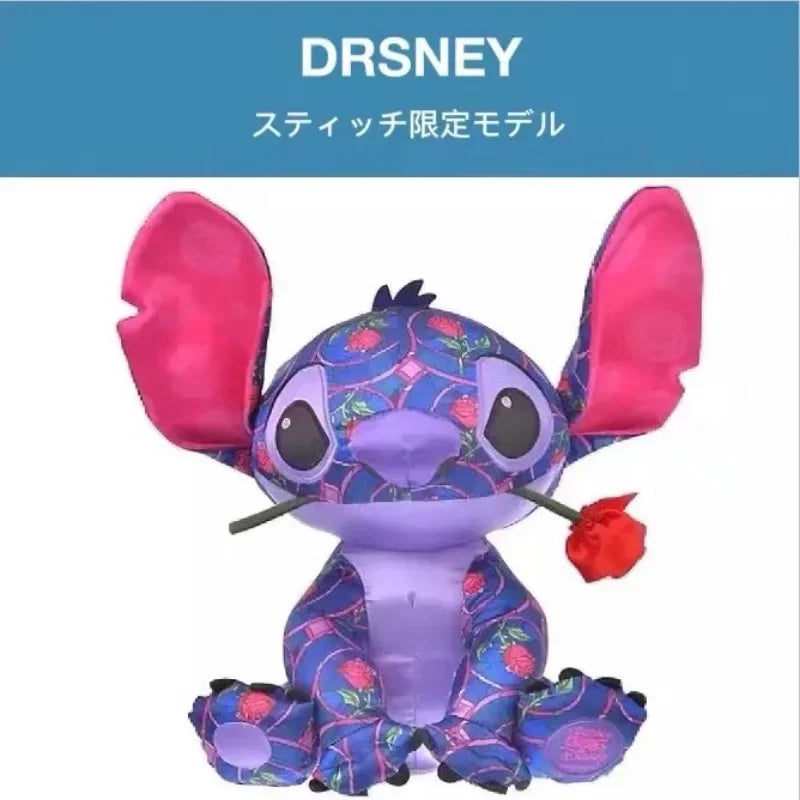 Cartoon Lilo & Stitch 2024 Limited Edition Stitch Rose Doll Plush Toy Kawaii Comfort Doll Birthday Gift for Girls Genuine Disney