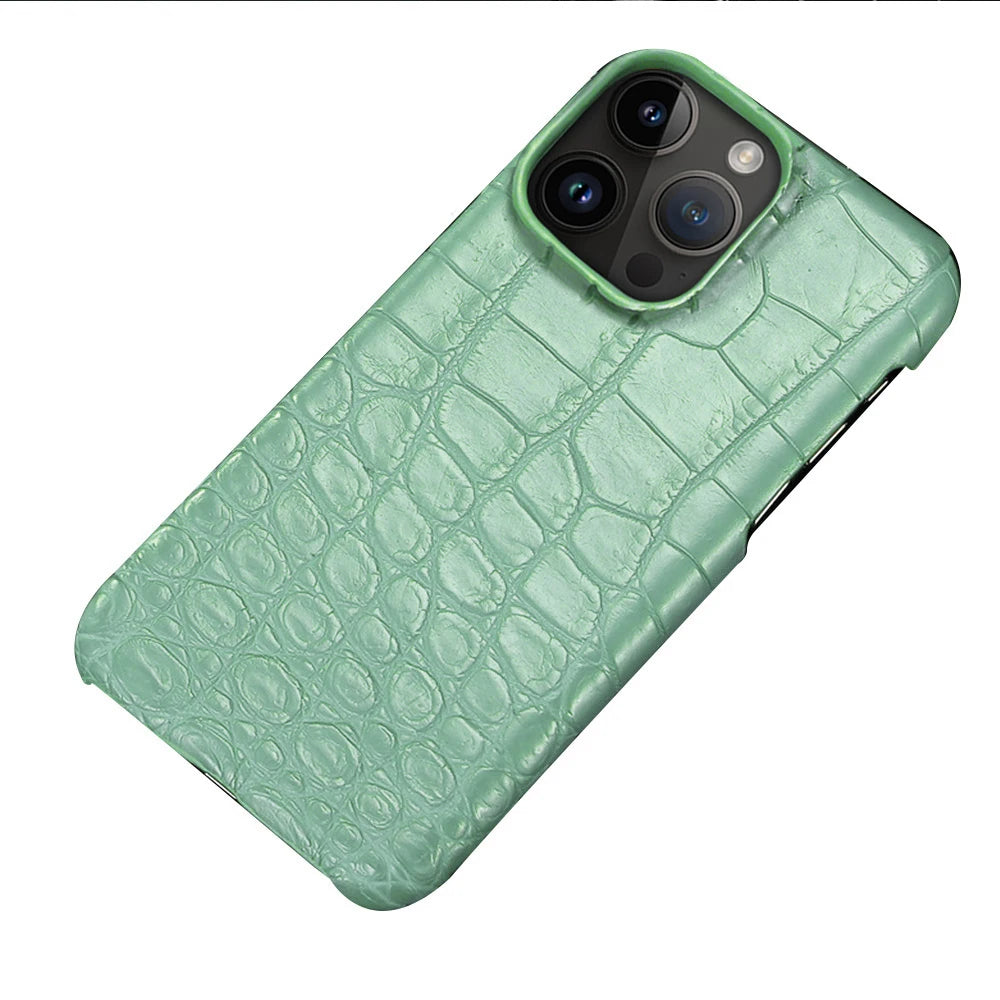 Crocodile Real Leather Cases for iPhone 16 15 Pro Max 14 pro max Genuine Leather Fundas Back Bover