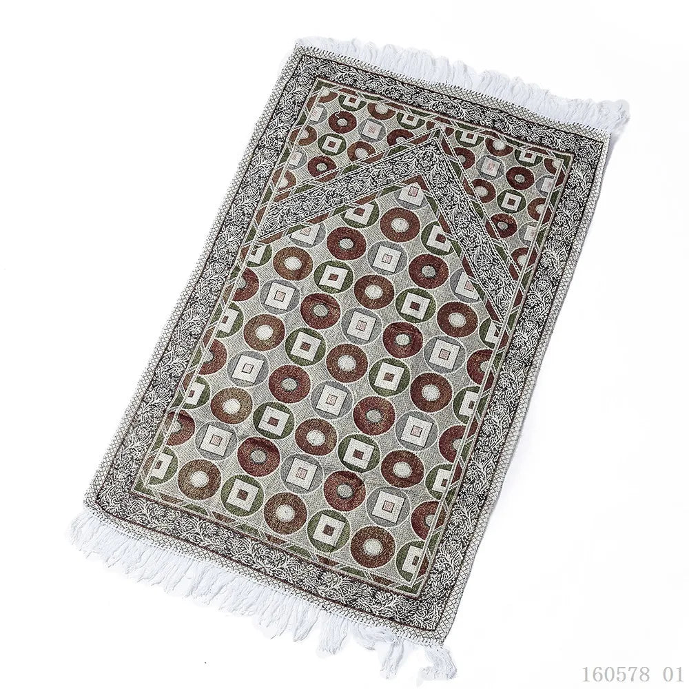 Prayer Rug Islamic Muslim Prayer-Rug with Elegant Design Bags Soft Carpet for Ramadan Islamic Muslim Gift for Family Friends