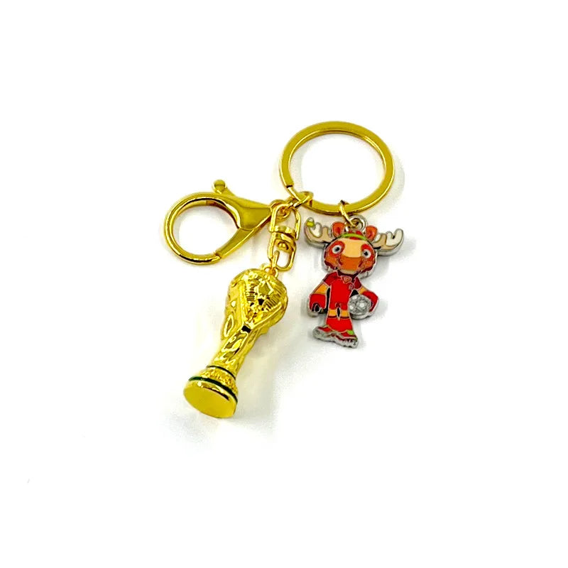 2026 Football Trophy Keychain Soccer Fan Backpack Charm Collectible