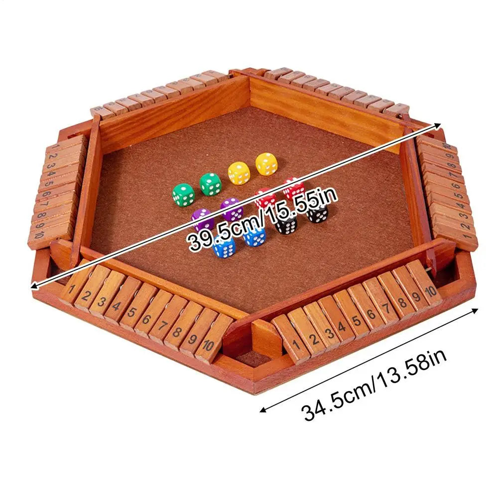 Wooden Shut The Box Dice Game – Six Sided Flipping Number Board