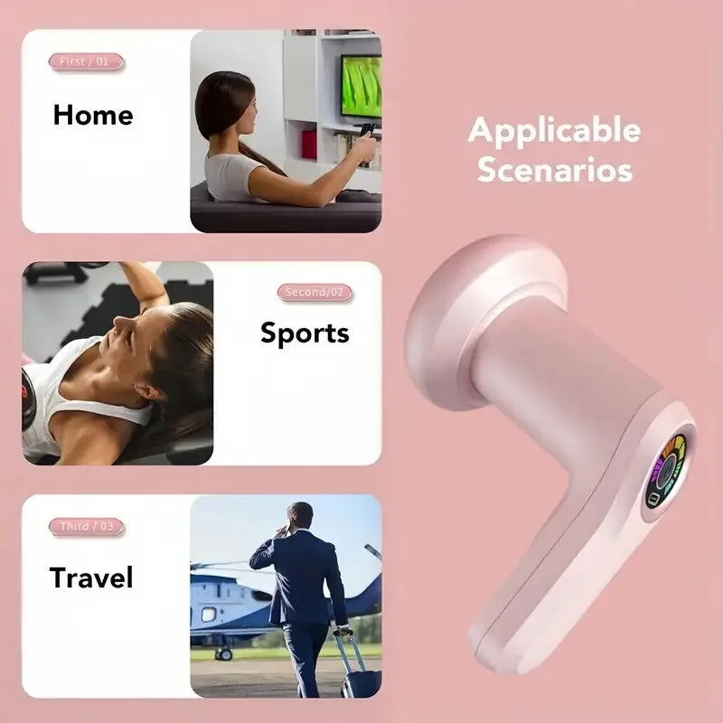 Portable Massage  Multifunctional Massager with 5 Massage Heads USB Charging and Fat Pushing Machine White Suitable for Body