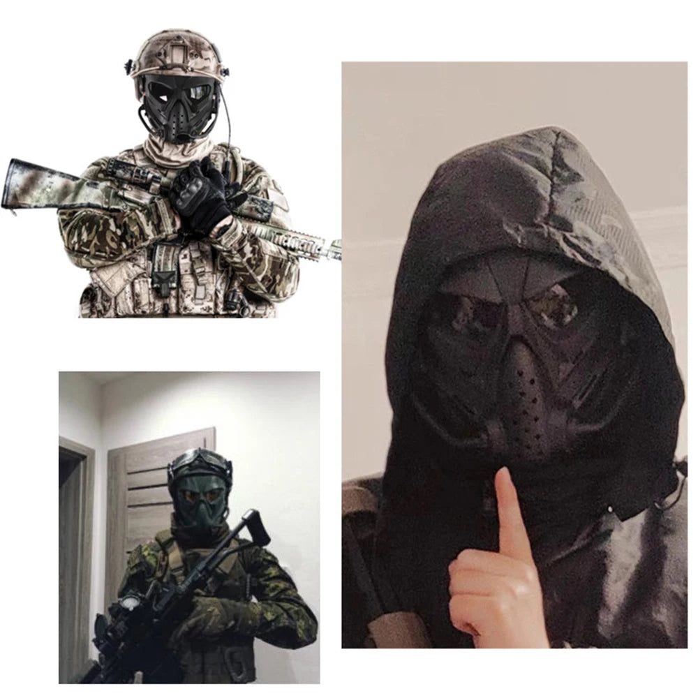 Airsoft Masks Defensive PC Lens Skull Mask Outdoor Shooting Mouth Mask Hunting Tactical Paintball Protection Face Mask