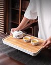 Bamboo Tea Tray Home Living Room Kungfu Tea Set Small Tea Tray Draining Dry Soaking Table Storage Wet And Dry Use