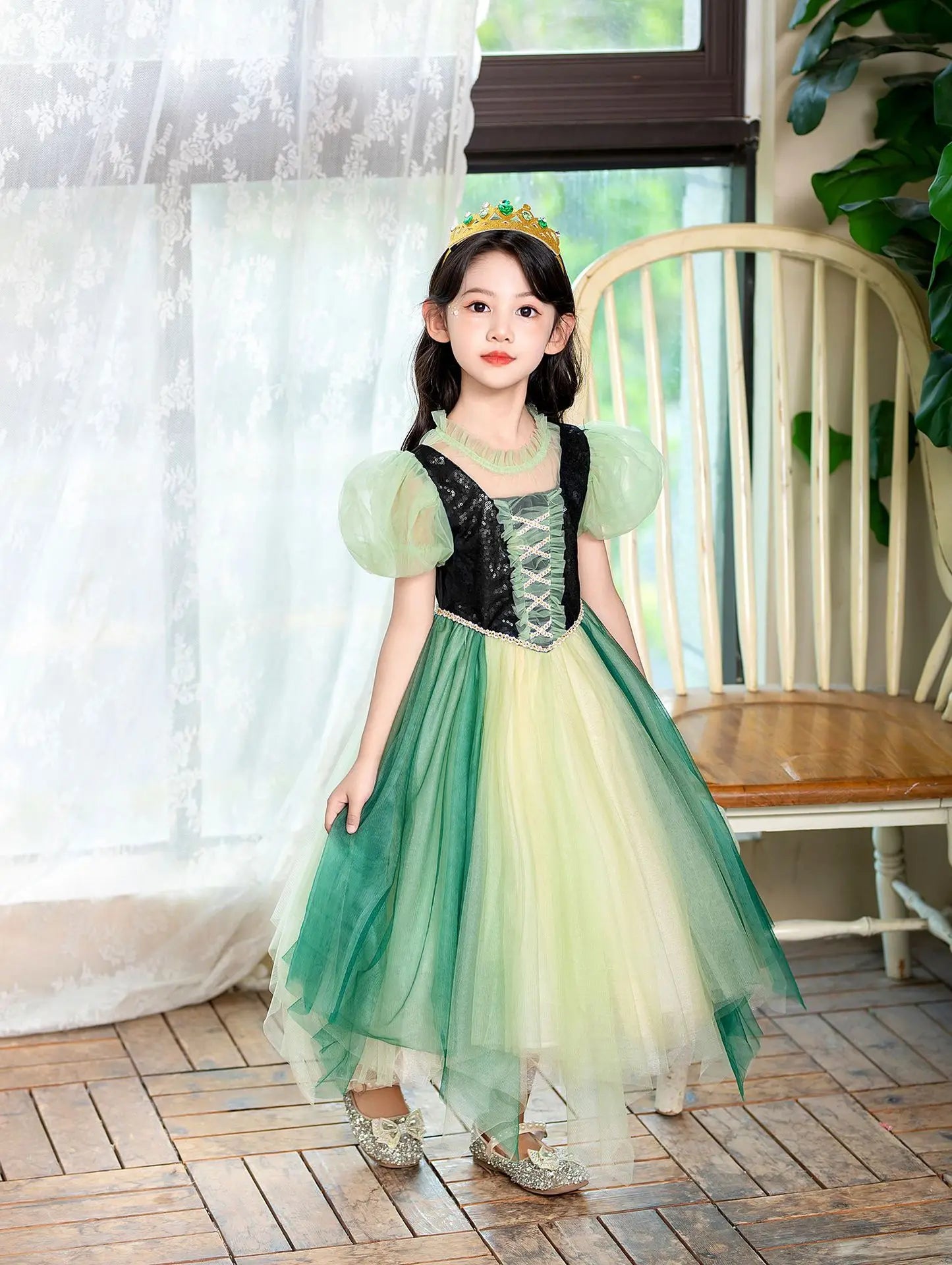 Summer New High-Quality Princess Dress - Girls Asymmetrical Tulle Skirt for Birthday & Children‘s Day