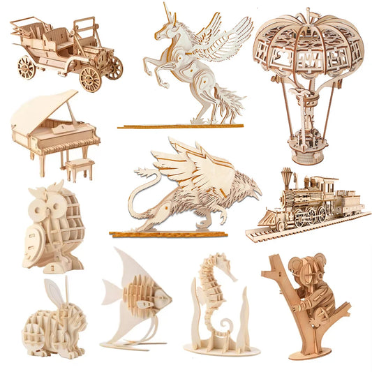 3D Wooden Puzzle Toys for  Adults Teens Animal Assembly Kit Decoration Animal Puzzle Games Home Office Creative Ornament