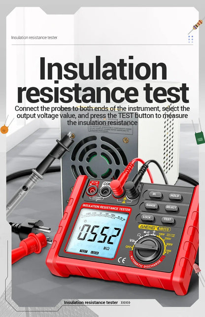 Digital Ohmmeter Insulation Resistance Meter 6000 Count Resistor Testers Capacitor Test Megohmmeter High Voltage Tool