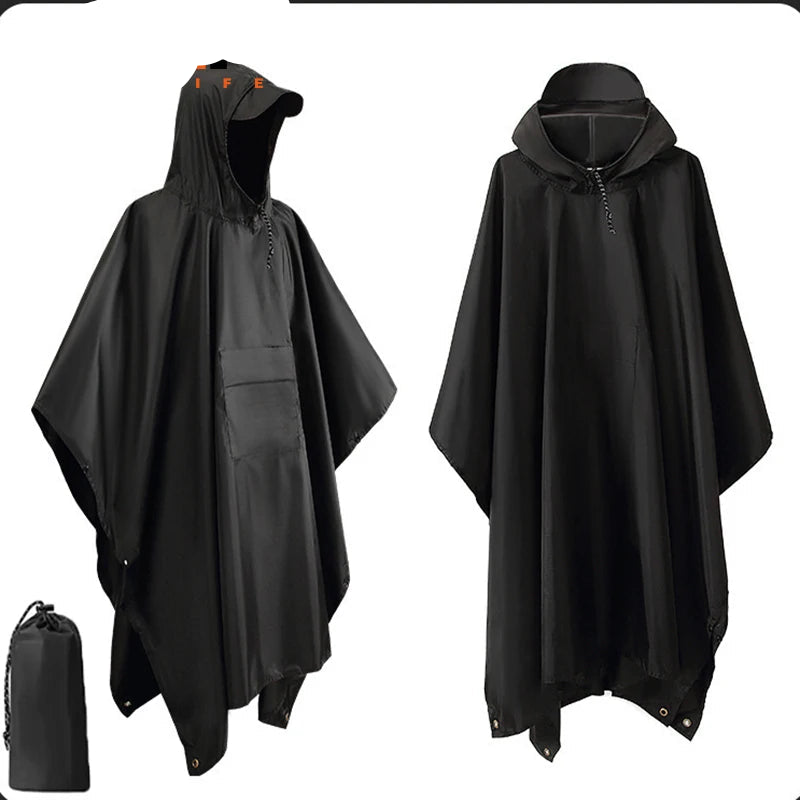 3 in 1 Military Camouflage Waterproof Rain Poncho with Hood