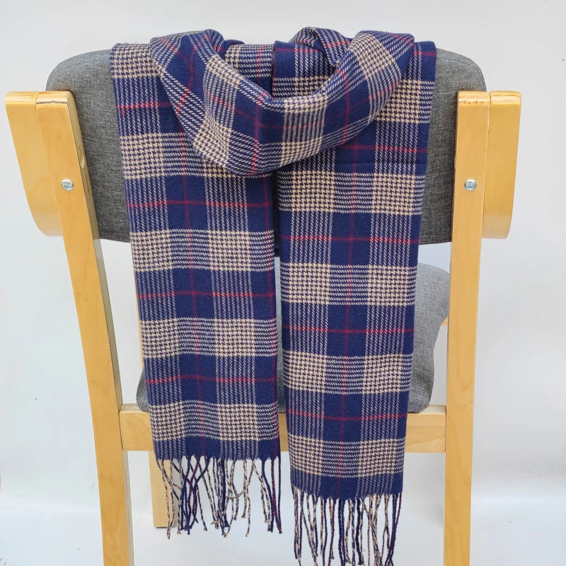 Classic lattice men soft shawl plaid scarves shawl wraps shawl neckerchief headband muffler
