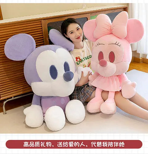 Kawaii Mickey Minnie Plush Toy Couple Doll Stuffed Dolls Animal Kids Birthday Gift for Girls Soft Cuddly Pillow Pal Wholesale