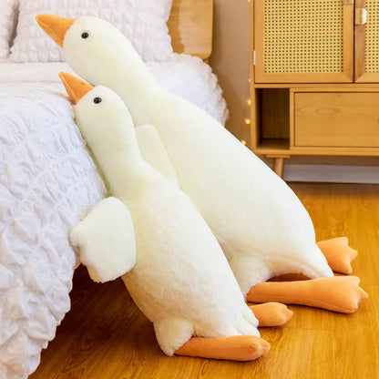 50-160cm Goose Stuffed Plush Cute Fluffy White Goose Plush Toy Kawaii Duck Sleep Pillow Cushion Soft Stuffed Animal Doll Gift