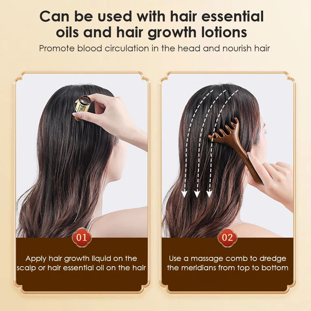 Sandalwood Head Massage Comb Six Claw Massage Comb Scalp Meridian Comb Scratch Head Scratch Gua Sha Tool