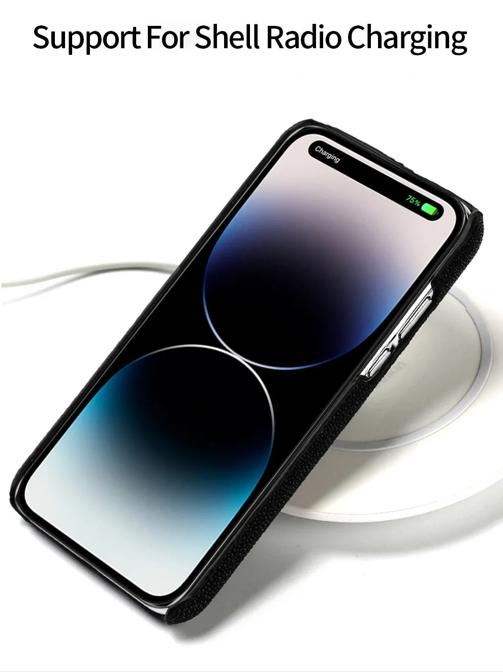 Genuine Stingray Leather Phone Case for iPhone 16 15 14 Pro Max Plus 14Pro 15Pro max Luxury Shockproof Back Cover