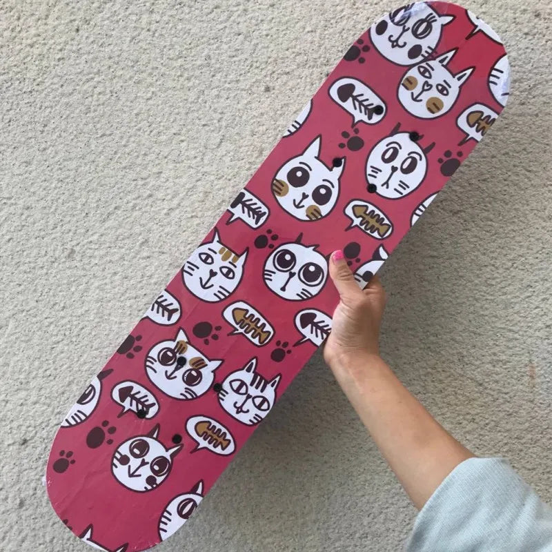 60CM Skateboarding Cartoon Skateboard Dinosaur Spider Longboard Marple Double Rocker For  Skate Board ern