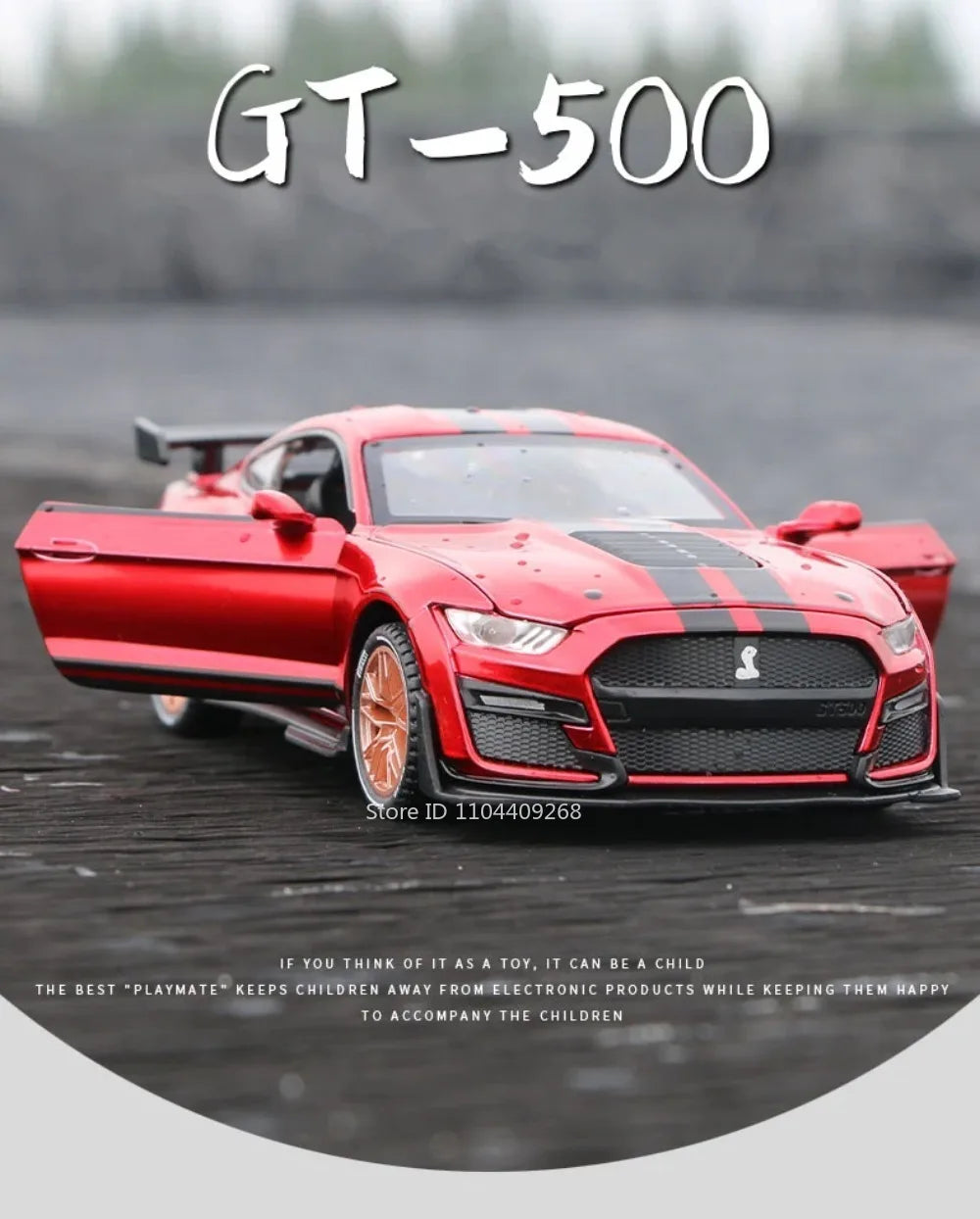 Scale 1:32 Mustang Shelby GT500 F-150 Toy Car Model Alloy Diecast Sound Light Pull Back Vehicle Models Birthday Gifts