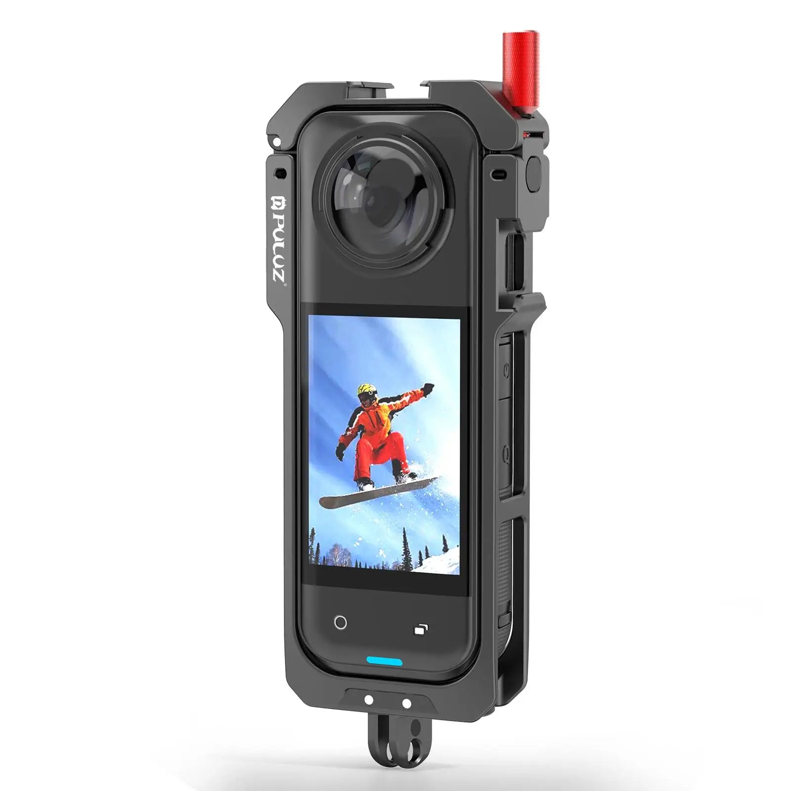 X5 Metal Camera Vertical Cage For Insta360 X5 Sports Camera Housing Frame Protective Shell with Lens Cover +Windproof Foam