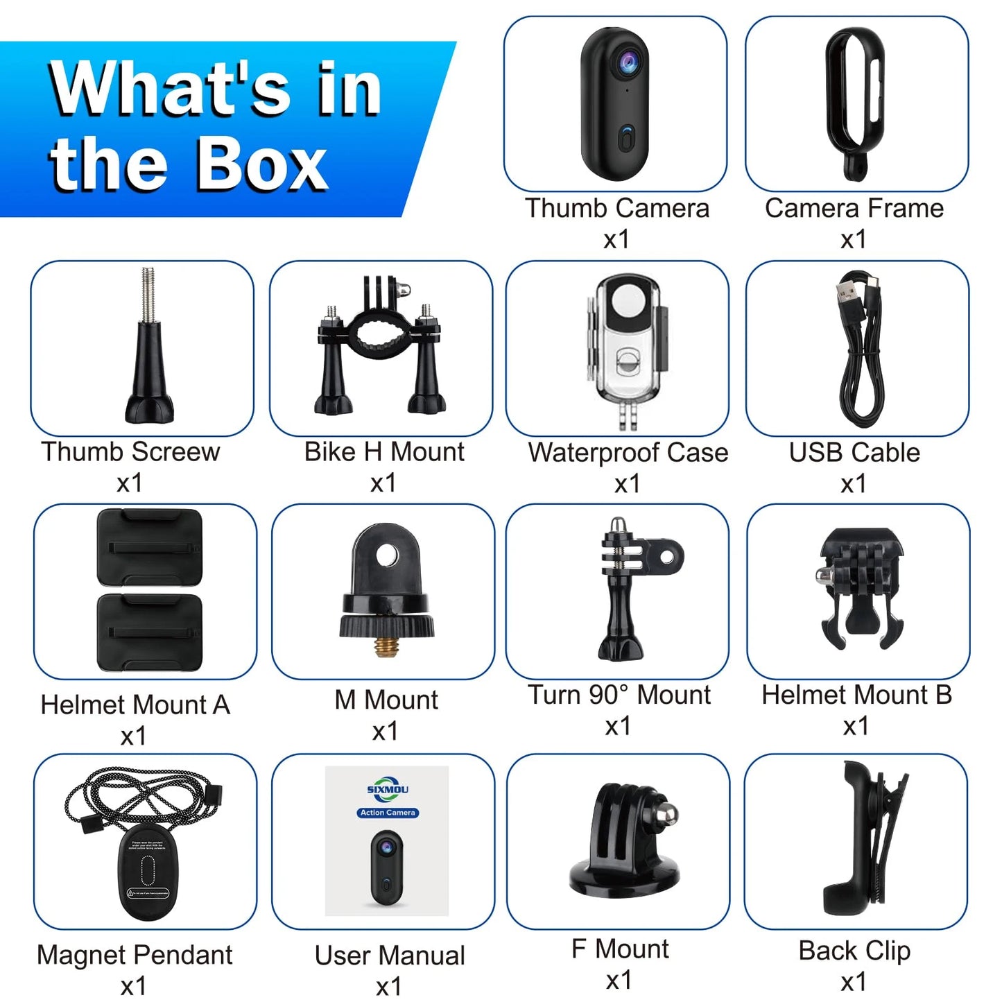 Mini 4K Wearable Action Camera with WiFi and Waterproof Housing