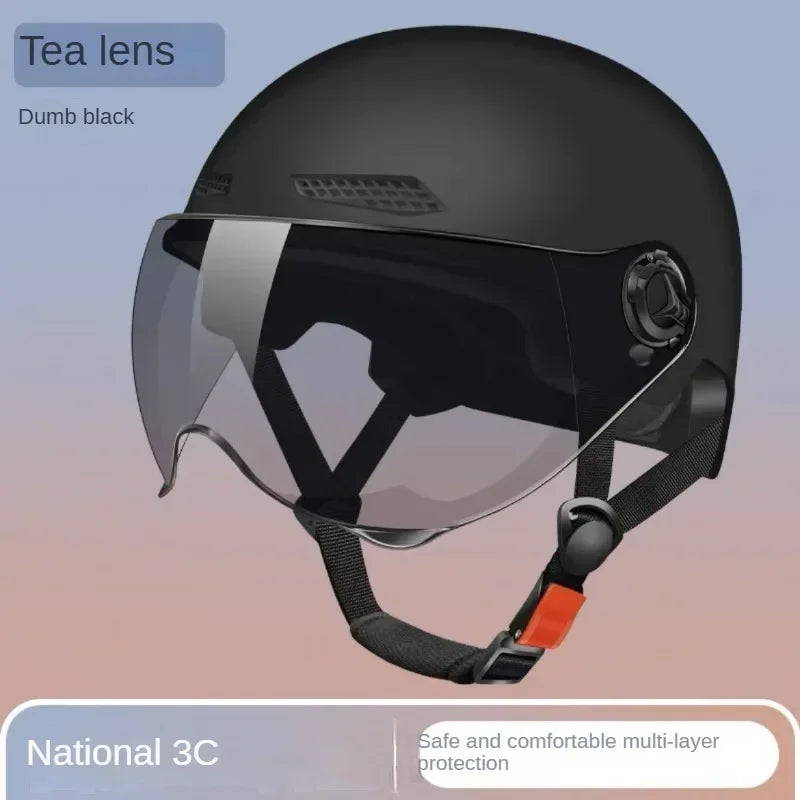 Bicycle Helmet Men's and Women's Adult  Cartoon Bicycle Motorcycle Half Helmet with Goggles