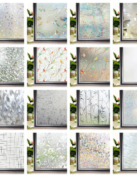 Wide 75/90 Cm Heat Control Rainbow Window Vinyl Security Window Tint Sun Protection Film Non Adhesive Stickers Stained Glass