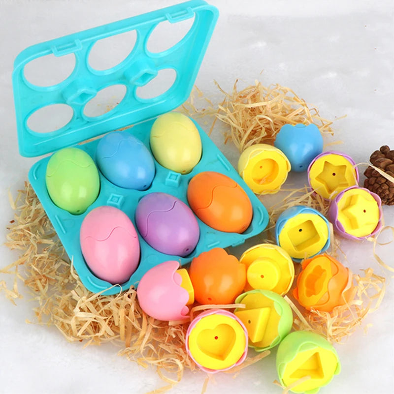 Eggs Toy 3D Puzzle Montessori Learning Education Math Toys Shape Match Smart Game For  Educational Easter Gifts