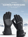 Winter Outdoor Heating Ski Riding Gloves Black Waterproof With Battery Warm Electric Heating Temperature Control Cycling Gloves