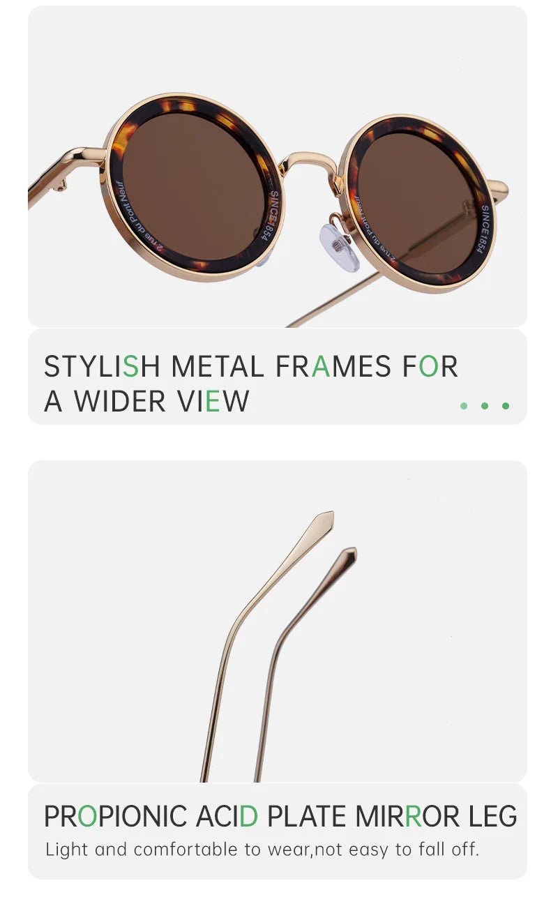 Round Steampunk Sunglasses With UV400 Protection