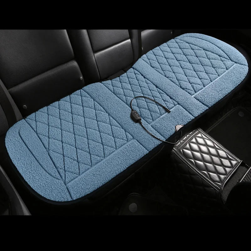 Heated Car Seat Cover 12V Fast Heating Seat Cushion Warm Plush Car Seat Heating Covers Seat Protector Auto Seat Heater Pads Mat