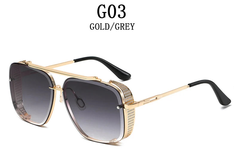 Vintage Steampunk Square Sunglasses With UV400 Protection