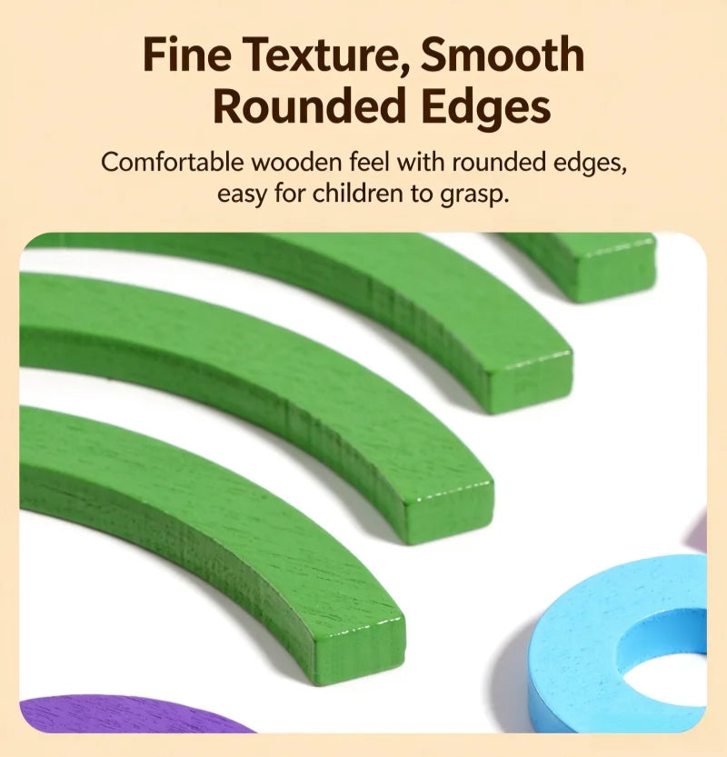 Wooden Creative Sticks and Rings Shape Building Puzzle