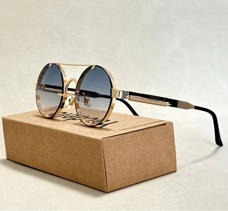 Round Steampunk Sunglasses With UV400 Protection