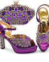 Style Matching Bag and Shoes Set Italian Women Design Shoes Matching Bag Decorated with Rhinestone Luxury Pumps Women