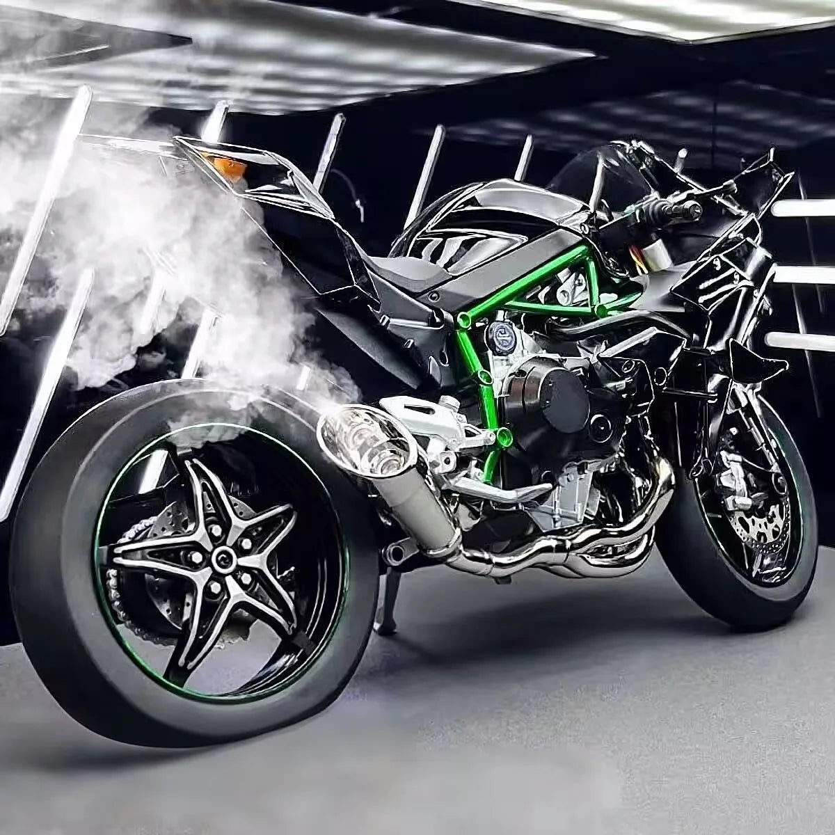 Diecast H2 H2R Sports Motorcycle Model 1 to 9 Scale