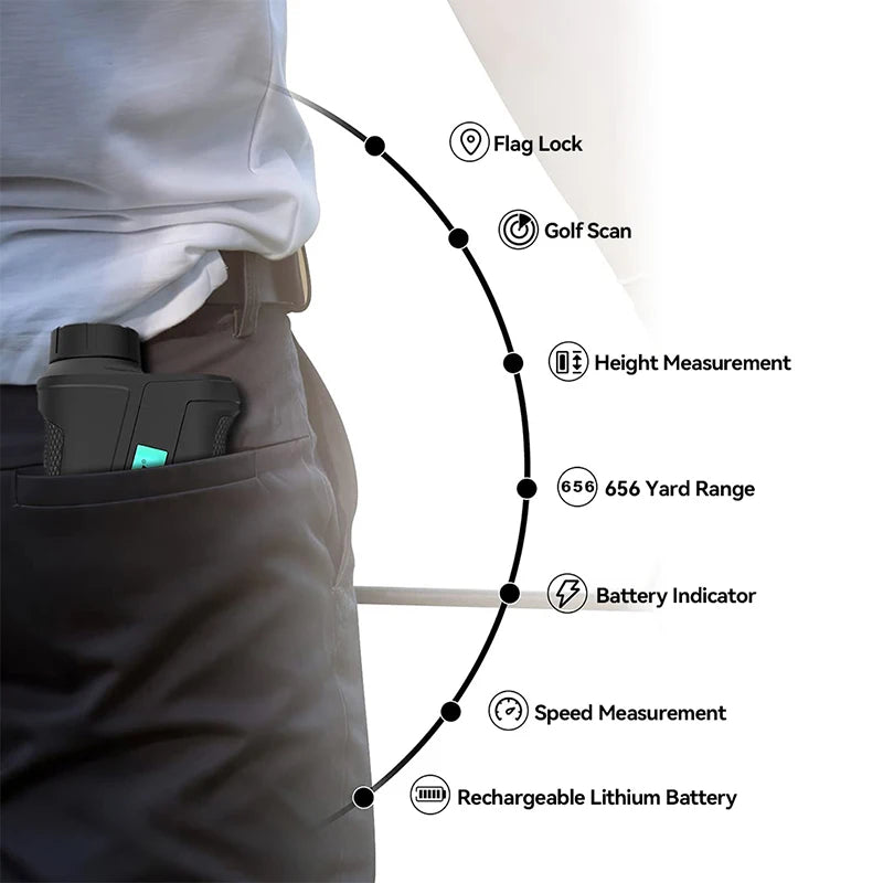 Golf Laser Rangefinder 600M Telescopic Range Finder for Hunting with Vibration Function ,Magnetic Stripe