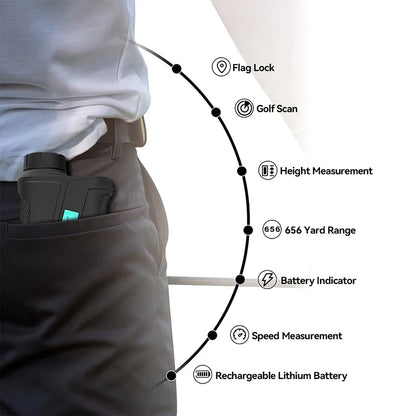 Golf Laser Rangefinder 600M Telescopic Range Finder for Hunting with Vibration Function ,Magnetic Stripe